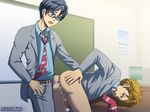  2boys anal ass bottomless classroom cum cum_in_ass cum_while_penetrated cumdrip erection glasses multiple_boys necktie penis school school_uniform sex shigatsu_wa_kimi_no_uso student suiton wince yaoi 