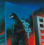  building city energy fire giant_monster glowing godzilla godzilla_(series) kaijuu monster night reflection smoke toho_(film_company) yuji_kaida 