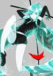  alexandrite_(houseki_no_kuni) androgynous black_footwear black_neckwear black_shorts elbow_gloves gem_uniform_(houseki_no_kuni) gloves houseki_no_kuni katana long_hair necktie shoes shorts solo sparkle sword uzura_(bonnet225) weapon 