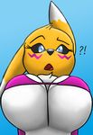  ?! anthro big_breasts bikini breasts clothing creatiffy digimon female huge_breasts renamon solo swimsuit under_boob 