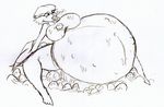  ambiguous_fluids belly big_belly big_breasts black_and_white breasts egg female fin greyscale monochrome nintendo nude ocarina_of_time pregnant princess_ruto simple_background solo spread_legs spreading the_legend_of_zelda unknown_artist video_games white_background zora 