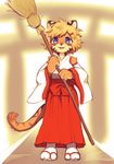  artist_request fu-chan furry japanese_clothes purple_eyes short_hair tiger 