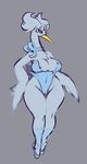  anthro beak camel_toe clothed clothing female grey_background liveforthefunk navel nintendo pok&eacute;mon simple_background solo swanna video_games 