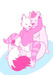  2016 anthro balls bear blush brushy_(cat-boots) canine cat-boots clothed clothing cute drop_(cat-boots) duo ear_piercing eyes_closed foreskin fox frottage fur hoodie humanoid_penis legwear male male/male mammal multicolored_tail nude on_top partially_clothed penis piercing reverse_cowgirl_position romantic_couple sex simple_background smile sparkles stockings white_fur 