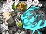 bastion_(overwatch) blush breasts digital_media_(artwork) dr.bug duo female horn living_machine machine male male/female not_furry omnic orisa_(overwatch) overwatch penetration penis ranged_weapon robot video_games weapon 