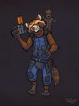  2017 anthro clothed clothing guardians_of_the_galaxy k-9 male mammal marvel raccoon rocket_raccoon simple_background teeth 