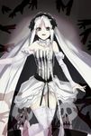  bare_shoulders black_eyes braid breasts choker detached_sleeves dress fate/strange_fake fate_(series) francesca_(fate/strange_fake) frills hair_ornament open_mouth panties thighhighs very_long_hair white_hair 