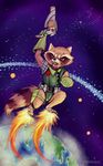  2015 anthro apeliotus clothed clothing guardians_of_the_galaxy gun male mammal marvel melee_weapon raccoon ranged_weapon rocket_raccoon weapon 