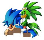  avian ball_gag bird cum feet gag hawk hedgehog jet_the_hawk mammal penetration penis restraints skyeprower sonic_(series) sonic_riders sonic_the_hedgehog 