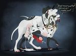  2017 4_toes absurd_res anal anal_penetration anatomically_correct animal_genitalia animal_penis anus ashley balls canine canine_penis claws collar cum cum_inside cumshot dalmatian dialogue digital_media_(artwork) digitigrade dog duo ejaculation english_text erection fangs feral feral_on_feral fur girly hair hat hi_res hindpaw knot leash male male/male mammal messy open_mouth orgasm pawpads paws penetration penis psy101 rip_(character) sex simple_background smile spots spotted_fur tag teeth text toes tongue tongue_out white_fur 