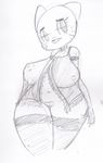  anthro big_breasts breasts cartoon_network cat clothing feline female gloves hi_res legwear lingerie mammal nicole_watterson nipples pussy sketch solo stockings the_amazing_world_of_gumball translucent transparent_clothing vono 