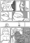  &lt;3 blush comic door inside leonardo_(tmnt) male ninja raphael_(tmnt) reptile scalie sneefee teenage_mutant_ninja_turtles text turtle 