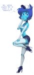  1girl blue_hair blue_skin breasts gloves hat high_heels lapis_lazuli_(steven_universe) polyle shorts steven_universe thighhighs undercleavage 