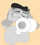  anthro beauty_mark ber00_(artist) big_breasts breasts canine dog hair hair_over_eye hat huge_breasts littlest_pet_shop mammal microphone nipples nude pink_background pussy short_stack simple_background smile solo thick_thighs wide_hips zoe_trent 