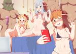  3boys 3girls age_difference ass bedroom bent_over bikini black_bikini breasts dildo erection eromanga_sensei gangbang group_sex izumi_sagiri jinno_megumi koke_tomato_(ichitoitu) laptop looking_at_viewer mask multiple_boys multiple_girls navel nipples nude on_bed one_breast_out penis penis_on_face phone pose pussy pussy_juice_stain sex small_breasts taking_picture v yamada_elf 