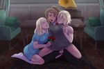  1boy 2girls alois_trancy artist_name bisexual blonde_hair blue_eyes blush breasts brown_eyes clothed_sex from_behind grab grin groping jennifer_(rule_of_rose) kuroshitsuji magnta multiple_girls penis rose rule_of_rose sex shirtless smile spread_legs sweat vaginal wendy_(rule_of_rose) 