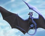 charlottechambers day detailed_background digital_media_(artwork) dragon flying membranous_wings outside scalie sky western_dragon wings 