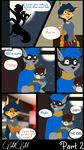  anthro blue_hair canine carmelita_fox clothed clothing comic ear_piercing fan_character female fox hair male mammal mimisia2367pony piercing raccoon sly_cooper sly_cooper_(series) video_games 