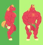  anthro big_macintosh_(mlp) equine friendship_is_magic horse male mammal muscular my_little_pony penis ripped-saurian solo 