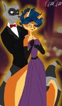  anthro blue_hair bow canine carmelita_fox clothed clothing ear_piercing female fox hair male mammal mimisia2367pony piercing raccoon sly_cooper sly_cooper_(series) video_games 