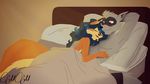  anthro bed blue_hair canine carmelita_fox female fox hair male mammal mimisia2367pony raccoon sly_cooper sly_cooper_(series) video_games 