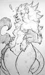  ! anthro featureless_crotch feline female greyscale lion looking_at_viewer mammal maplecookies monochrome sketch slightly_chubby solo traditional_media_(artwork) 