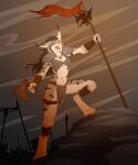 anthro axe battle female flag hi_res mira_(spectronic) solo spectronic