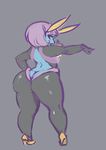  anthro big_butt butt clothing female footwear grey_background high_heels illumise liveforthefunk looking_back nintendo nude pok&eacute;mon pose shoes simple_background solo thick_thighs video_games 