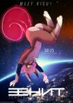 absurd_res android anthro butt detailed_background female hi_res holographic_tail looking_at_viewer machine mafty_(artist) mammal poster risu_(mafty) robot rodent sciurid solo tree_squirrel upside_down