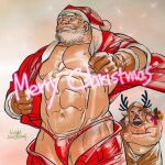  ._. 2boys abs animal_costume antlers bara beard belly bikini_briefs blank_stare bulge christmas facial_hair feet_out_of_frame from_below full_beard glasses gloves hat highres huge_eyebrows large_pectorals male_focus male_underwear mature_male merry_christmas multiple_boys muscular muscular_male navel nipples old old_man open_pants original pants pectoral_lift pectorals plump raitokagami red_headwear red_male_underwear red_nose reindeer_antlers reindeer_costume santa_claus santa_costume santa_hat short_hair shy solo_focus strongman_waist sweat sweatdrop thick_beard thick_eyebrows thick_thighs thighs underwear undressing yaoi 
