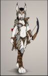 anthro arrow_(weapon) axe bow_(weapon) felid feline female hi_res lynx mammal mira_(spectronic) ranged_weapon solo spectronic tribal weapon