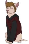 2015 aliasing alpha_channel blep bluekyokitty brown_hair canid canine canis clothed clothed_feral clothing digital_drawing_(artwork) digital_media_(artwork) domestic_dog eyes_closed facial_hair feral feral_with_hair flat_colors full-length_portrait hair hairless hairless_dog hoodie male mammal notched_ear paws pink_body pink_skin portrait sebdoggo sideburns simple_background sitting snout solo tail tongue tongue_out topwear transparent_background