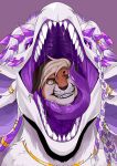 absurd_res anthro bodily_fluids dragon duo ear_piercing ear_ring ear_stud fangs felid female feral front_view fur furred_dragon glistening glistening_eyes hair hi_res imperatorcaesar male mammal mouth_shot narrowed_eyes one_eye_closed open_mouth oral_vore orange_body orange_fur piercing purple_eyes purple_inner_ear purple_tongue ring_piercing saliva saliva_on_face saliva_on_tongue saliva_string sharp_teeth tan_body tan_fur tan_hair teeth tongue vore white_body white_fur white_hair yellow_eyes