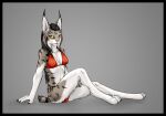 anthro bikini blep clothing felid feline female lynx mammal mira_(spectronic) solo spectronic swimwear tongue tongue_out