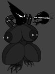 2023 anthro areola avian big_areola big_breasts big_nipples biped bird black_areola black_body black_claws black_nipples breasts claws cybernetics cyborg dark_face digital_drawing_(artwork) digital_media_(artwork) eyelashes falcon falconid female hi_res huge_breasts huge_hips huge_thighs lizzyglizzy machine nipple_piercing nipples non-mammal_breasts nude paws piercing robot solo thick_thighs watermark white_eyes