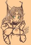  anthro bdsm bondage bound breasts collar feline female firekitty lynx mammal pigtails solo 
