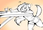  anthro beverage clothed clothing female hair maplecookies pandaren restricted_palette solo sweat video_games warcraft 