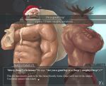  2boys abs bara beard belly briefs bulge chest_hair christmas crossed_arms dialogue_box dialogue_options english_text facial_hair feet_out_of_frame full_beard furry furry_male hat jockstrap large_pectorals m7_(m7ishere) male_focus male_pubic_hair male_underwear mature_male multiple_boys muscular muscular_male navel nipples original pectorals plump pubic_hair red_headwear red_male_underwear reindeer_boy santa_claus santa_costume santa_hat short_hair standing stomach strongman_waist subtitled thick_beard thick_eyebrows thick_mustache thick_thighs thighs topless_male underwear 