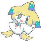 1:1 2016 ambiguous_gender blep feral generation_3_pokemon jirachi legendary_pokemon nintendo pokemon pokemon_(species) smile solo temitess tongue tongue_out white_body yellow_body