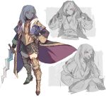  armor armored_boots black_hands black_skirt boots breastplate brown_gloves coat crossed_legs evil_grin evil_smile eyes_of_grima fire_emblem fire_emblem_awakening gloves grima_(fire_emblem) grin holding holding_sword holding_weapon maiqo open_clothes open_coat red_eyes robin_(female)_(fire_emblem) robin_(fire_emblem) shirt shoulder_armor simple_background sketch skirt sleeveless sleeveless_shirt smile swept_bangs sword twintails weapon white_hair 