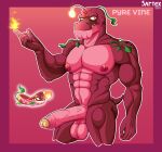 2024 abs absurd_res anthro balls big_penis electronic_arts elemental_creature elemental_humanoid erection feral fire flora_fauna genitals hi_res humanoid male muscular muscular_anthro muscular_male nipples pecs penis pink_body plant plant_humanoid plants_vs._zombies popcap_games raised_arm reference_image sartex signature simple_background solo tail upper_teeth urethra vein veiny_penis
