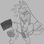 &lt;3 ambiguous_gender anonymous_artist anthro anubian_jackal anubis_(pal) canid canine canis disembodied_hand feet foot_fetish foot_rub gameplay_mechanics gem jackal mammal pal_(species) palworld sketch smile solo tail tail_motion tailwag timer
