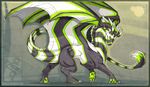  2007 ambiguous_gender claws digital_media_(artwork) dragon feral green_eyes horn membranous_wings scalie shinerai solo standing western_dragon wings 