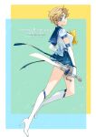  bishoujo_senshi_sailor_moon blue_eyes bow high_heels highres holding holding_sword holding_weapon sailor_uranus sarashina_kau short_hair star_(symbol) sword ten&#039;ou_haruka tiara weapon 