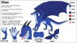 absurd_res dragon feral glax glax_(artist) hi_res model_sheet simple_background solo text