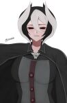  absurdres black_cape black_eyes black_hair black_shirt breasts cape highres made_in_abyss medium_breasts old old_woman ozen self-upload shirt short_hair standing 