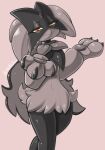 anthro biped claws eyebrows female fur generation_9_pokemon llametsul looking_at_viewer meowscarada nintendo paws pokemon pokemon_(species) smile smiling_at_viewer solo