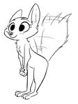  anthro arctic_fox black_and_white canine chest_tuft disney female fox fuel_(artist) fur mammal monochrome nude simple_background skye_(zootopia) solo tailwag tuft white_background zootopia 