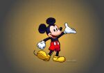 4_fingers anthro biped clothed clothing disney fingers footwear gloves handwear lisnovski male mammal mickey_mouse mouse murid murine open_mouth open_smile red_clothing rodent shoes smile solo tail white_clothing white_gloves white_handwear yellow_clothing yellow_footwear yellow_shoes