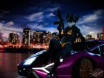 3d_(artwork) 4:3 anthro armor bikini biped black_body black_fur black_hair blender_(software) bone bottomwear breasts canid canine canis car clothed clothing da.nilkaz digital_media_(artwork) female fur gun hair headgear helmet hi_res holding_object holding_weapon lamborghini licking licking_lips looking_at_viewer mal0 mammal navel night_vision_goggles outside ranged_weapon rosecreates scp-1471 scp-1471-a scp-1471-a_(da.nilkaz) scp_foundation simple_background skull skull_head skulldog_(species) smile solo swimwear tail thick_thighs tongue tongue_out topwear vehicle weapon